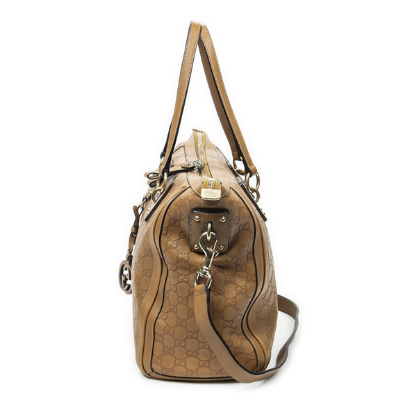 Gucci Tan Embossed Leather Shoulder Bag - Picture 3 of 10